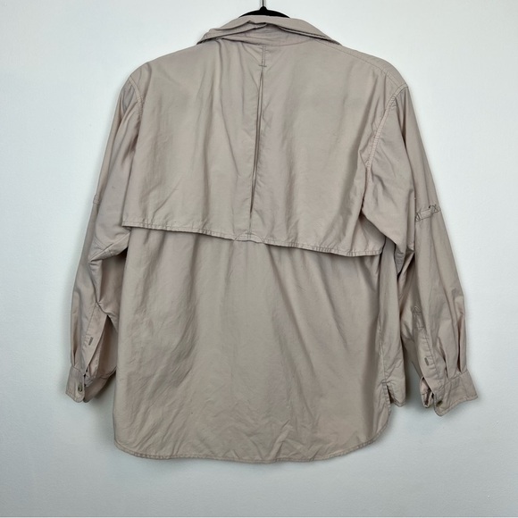 Columbia Button Down Fishing Shirt UPT 30+ Light Pink Sz Petite Medium Hiking - Picture 7 of 9